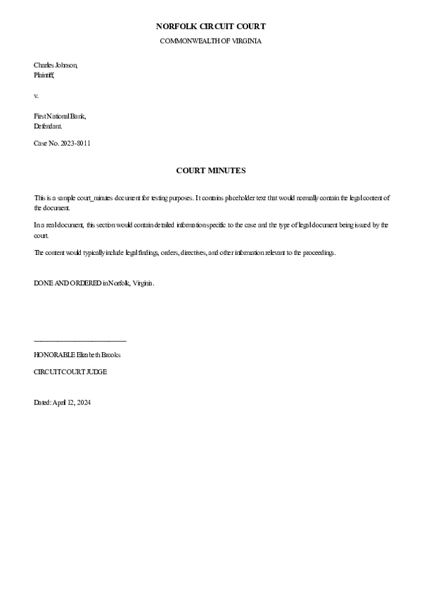 COURT MINUTES – Hearing Date: 2025-04-04