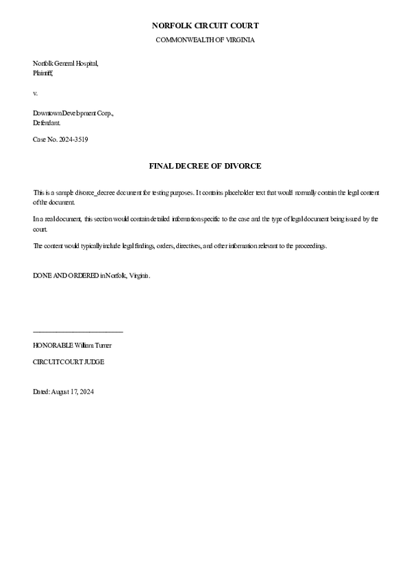 DIVORCE DECREE – Case No. 2025-DR-3851