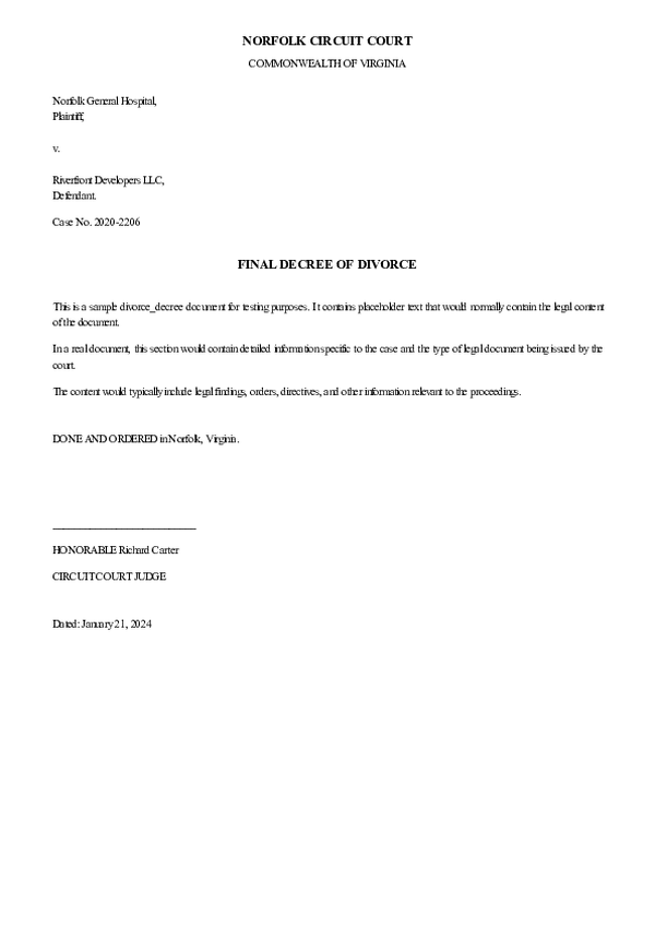DIVORCE DECREE – Case No. 2025-DR-8133