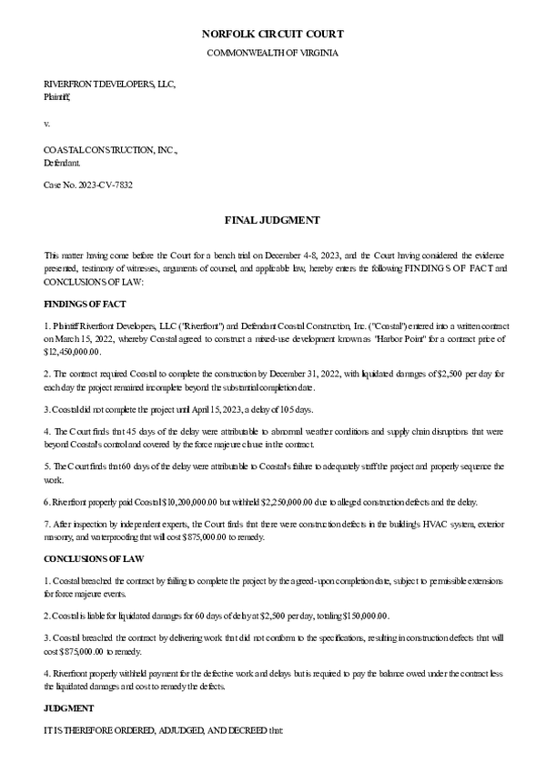 FINAL JUDGMENT – Case No. 2025-2566