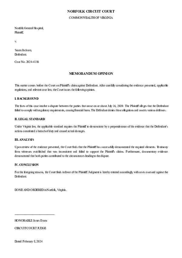 JUDICIAL OPINION – Case No. 2025-CV-4231