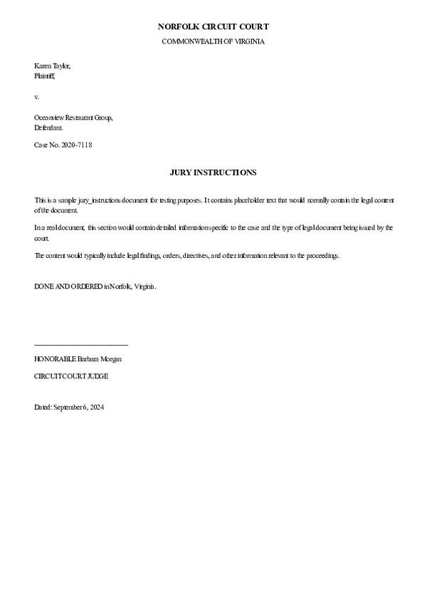 JURY INSTRUCTIONS – Case No. 2025-6269