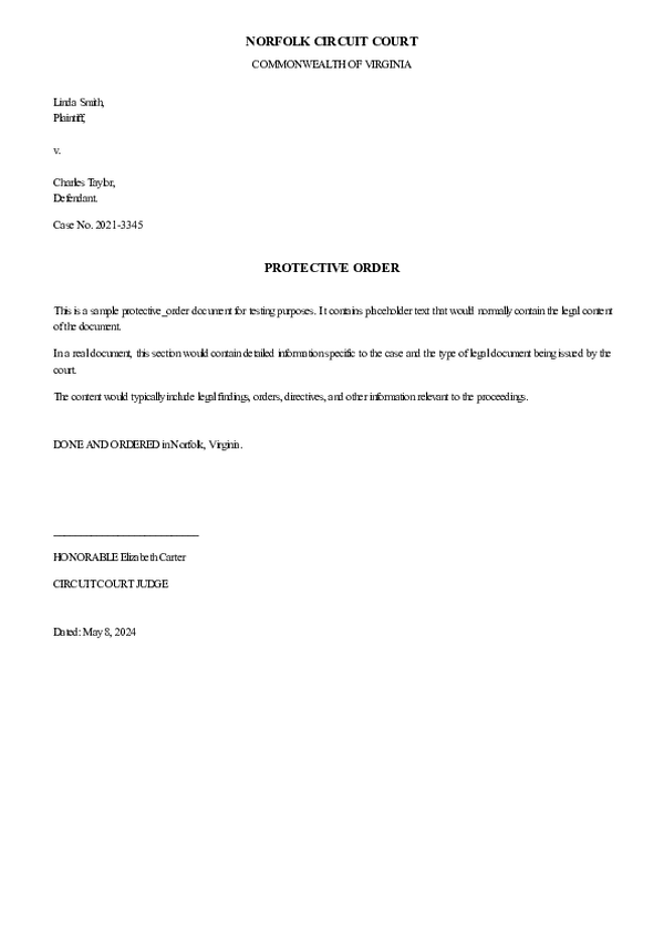 PROTECTIVE ORDER – Case No. 2025-5684